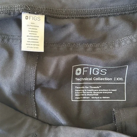 FIGS Technical Collection Kade Cargo Scrub Pants Black XXL Straight-Leg - Picture 4 of 9